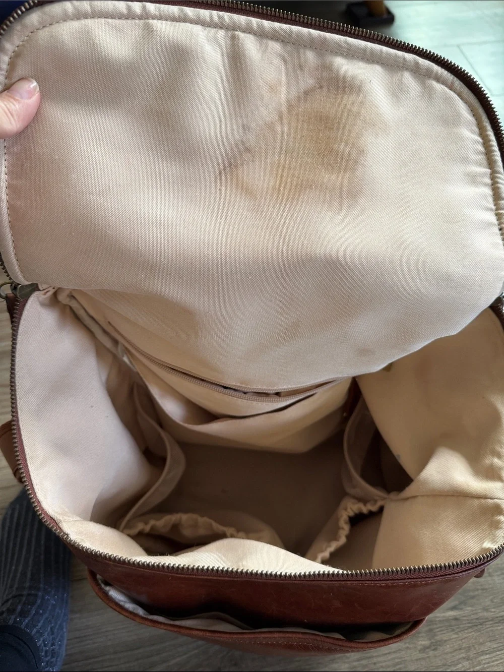 Azaria cognacLeather Baby Bag Backpack - Timeless Organizer